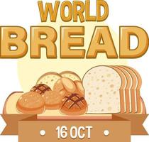 design de logotipo do dia mundial do pão 16 de outubro vetor