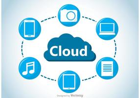 Vector de conceito de computação em nuvem