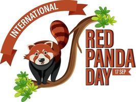 dia internacional do panda vermelho vetor