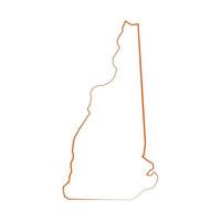 mapa ilustrado de new hampshire vetor