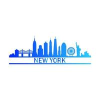 skyline de nova york ilustrado vetor