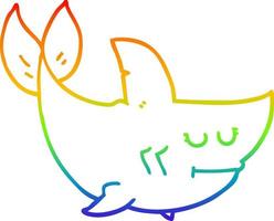desenho de linha de gradiente de arco-íris desenho de tubarão vetor