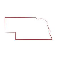 mapa ilustrado de nebraska vetor