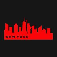 skyline de nova york ilustrado vetor