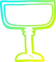 copo de vinho de desenho de desenho de linha de gradiente frio vetor