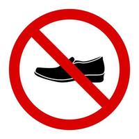 aviso nenhum sinal de sapato masculino e ilustração em vetor de design gráfico de símbolo