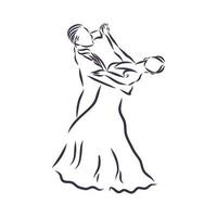 desenho vetorial de dança de casamento vetor