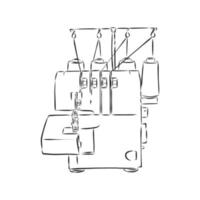 desenho vetorial de máquina de costura overlock vetor