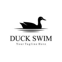 logotipo de natação de pato vetor