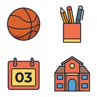 modelo de símbolo de ícone de conjunto de educação para ilustração em vetor de logotipo de coleção de design gráfico e web