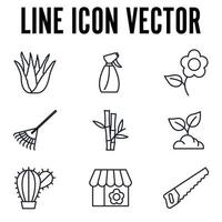 modelo de símbolo de ícone de conjunto de flores e jardinagem para ilustração em vetor de logotipo de coleção de design gráfico e web