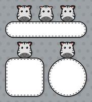 conjunto de banner fofo com zebra vetor