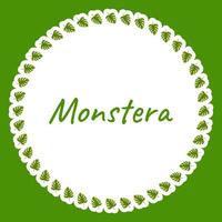 fronteira com monstera para banner, pôster e cartão de felicitações vetor