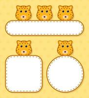 conjunto de banner fofo com leopardo vetor