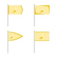 conjunto de bandeiras coloridas com banana vetor