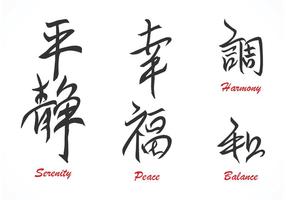 Vector de tipografia de caligrafia chinesa grátis