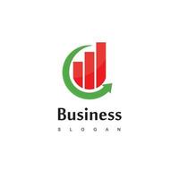 logotipo da empresa com diagrama de bom progresso para negócios ou empresa de vendas vetor