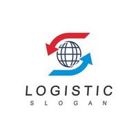 modelo de logotipo logístico, ícone de negócios de expedição e transporte vetor