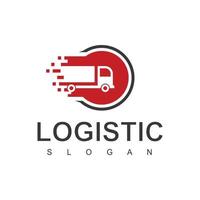 modelo de logotipo logístico, ícone de negócios de expedição e transporte vetor
