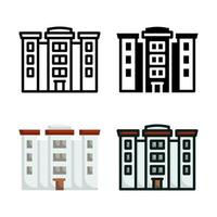 coleção de estilo do conjunto de ícones do hotel vetor