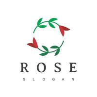 modelo de design de logotipo de flor rosa vetor