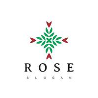 modelo de design de logotipo de flor rosa vetor