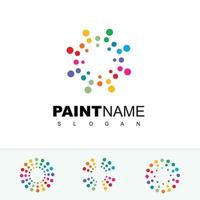 modelo de design de logotipo de pintura a cores isolar no fundo branco vetor