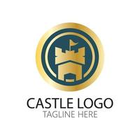 modelo de design de ilustração vetorial símbolo de logotipo de castelo vetor