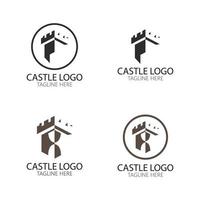 modelo de design de ilustração vetorial símbolo de logotipo de castelo vetor