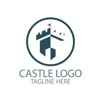 modelo de design de ilustração vetorial símbolo de logotipo de castelo vetor