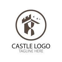 modelo de design de ilustração vetorial símbolo de logotipo de castelo vetor