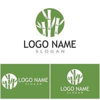 modelo de logotipo de bambu ilustração vetorial ícone design vetor