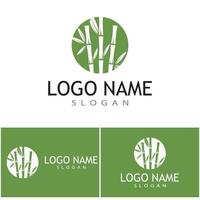 modelo de logotipo de bambu ilustração vetorial ícone design vetor