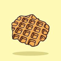 ilustração em vetor de desenho animado de waffle belga