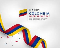 feliz dia da independência da colômbia 20 de julho ilustração vetorial de celebração. modelo para cartaz, banner, publicidade, cartão de felicitações ou elemento de design de impressão vetor