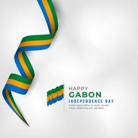 feliz dia da independência do gabão 17 de agosto celebração ilustração vetorial de design. modelo para cartaz, banner, publicidade, cartão de felicitações ou elemento de design de impressão vetor