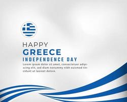 feliz dia da independência da grécia 25 de março ilustração vetorial de celebração. modelo para cartaz, banner, publicidade, cartão de felicitações ou elemento de design de impressão vetor