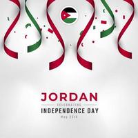 feliz dia da independência da jordânia 25 de maio ilustração vetorial de celebração. modelo para cartaz, banner, publicidade, cartão de felicitações ou elemento de design de impressão vetor