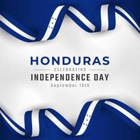 feliz dia da independência de honduras 15 de setembro ilustração vetorial de celebração. modelo para cartaz, banner, publicidade, cartão de felicitações ou elemento de design de impressão vetor