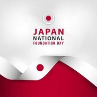 feliz dia da fundação nacional do japão 11 de fevereiro ilustração vetorial de celebração. modelo para cartaz, banner, publicidade, cartão de felicitações ou elemento de design de impressão vetor