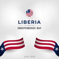 feliz dia da independência da libéria 26 de julho ilustração de design de vetor de celebração. modelo para cartaz, banner, publicidade, cartão de felicitações ou elemento de design de impressão