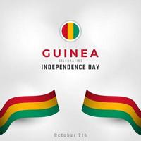 feliz dia da independência da Guiné ilustração de design de vetor de celebração. modelo para cartaz, banner, publicidade, cartão de felicitações ou elemento de design de impressão