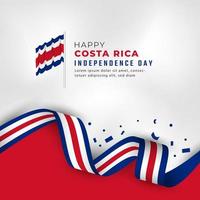 feliz dia da independência da costa rica 15 de setembro ilustração vetorial de celebração. modelo para cartaz, banner, publicidade, cartão de felicitações ou elemento de design de impressão vetor