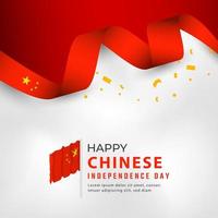 feliz dia nacional chinês celebração vector design ilustração. modelo para cartaz, banner, publicidade, cartão de felicitações ou elemento de design de impressão