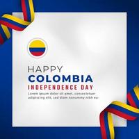 feliz dia da independência da colômbia 20 de julho ilustração vetorial de celebração. modelo para cartaz, banner, publicidade, cartão de felicitações ou elemento de design de impressão vetor