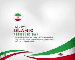 feliz dia da república islâmica do Irã 1º de abril ilustração vetorial de celebração. modelo para cartaz, banner, publicidade, cartão de felicitações ou elemento de design de impressão vetor