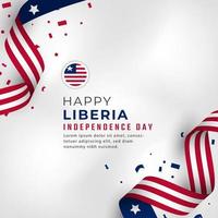 feliz dia da independência da libéria 26 de julho ilustração de design de vetor de celebração. modelo para cartaz, banner, publicidade, cartão de felicitações ou elemento de design de impressão