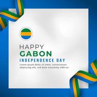 feliz dia da independência do gabão 17 de agosto celebração ilustração vetorial de design. modelo para cartaz, banner, publicidade, cartão de felicitações ou elemento de design de impressão vetor