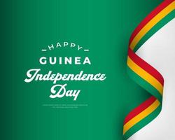 feliz dia da independência da Guiné ilustração de design de vetor de celebração. modelo para cartaz, banner, publicidade, cartão de felicitações ou elemento de design de impressão