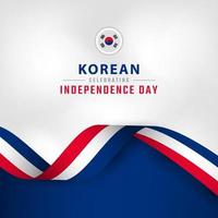 feliz dia da independência da coreia do sul 15 de agosto celebração ilustração vetorial de design. modelo para cartaz, banner, publicidade, cartão de felicitações ou elemento de design de impressão vetor